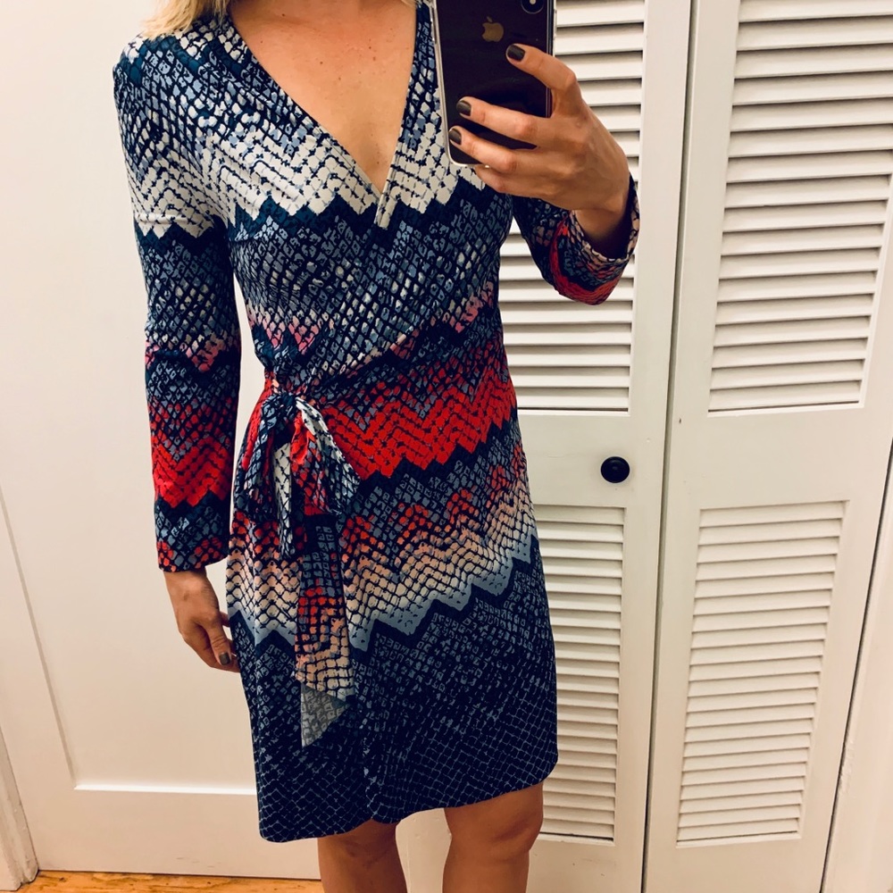 BCBG MAXAZRIA Snakeskin Print Wrap Dress